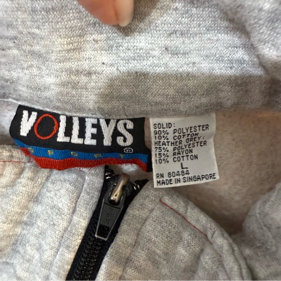 VINTAGE‎ 90s 2000s VOLLEYS SPORTS Color Block Zip Sweatshirt Pull Over Large - Picture 3 of 9